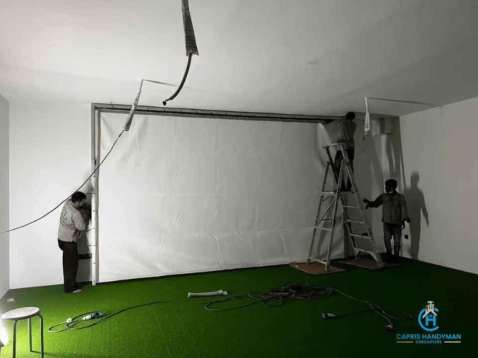 Supply and install custom steel structure to hold golf impact screen